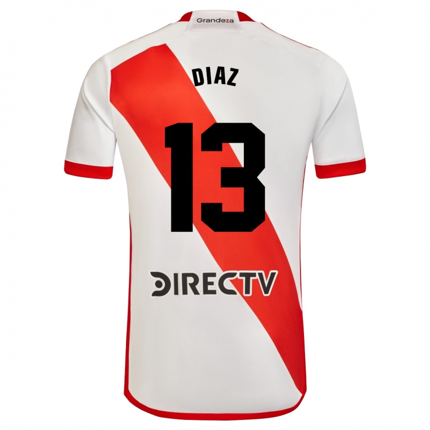 Niño Camiseta Enzo Díaz #13 Blanco Rojo 1ª Equipación 2024/25 La Camisa México