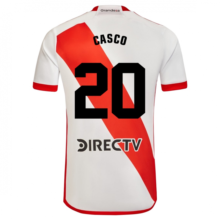 Niño Camiseta Milton Casco #20 Blanco Rojo 1ª Equipación 2024/25 La Camisa México