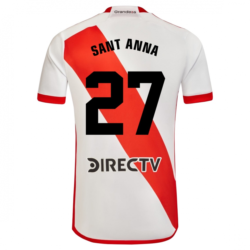 Niño Camiseta Agustín Sant Anna #27 Blanco Rojo 1ª Equipación 2024/25 La Camisa México