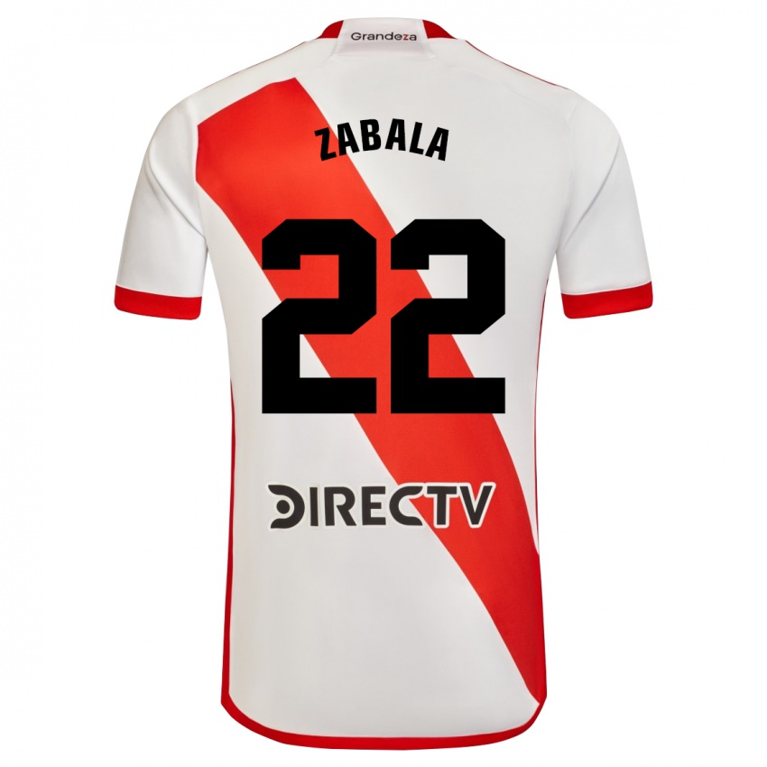 Niño Camiseta Daniel Zabala #22 Blanco Rojo 1ª Equipación 2024/25 La Camisa México