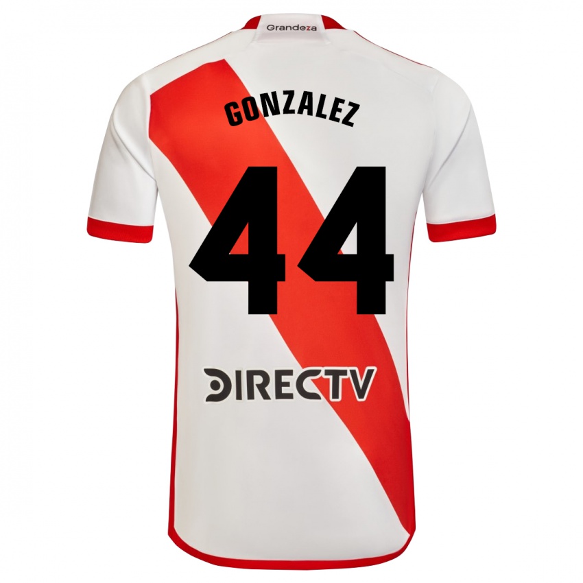 Niño Camiseta Alexis González #44 Blanco Rojo 1ª Equipación 2024/25 La Camisa México