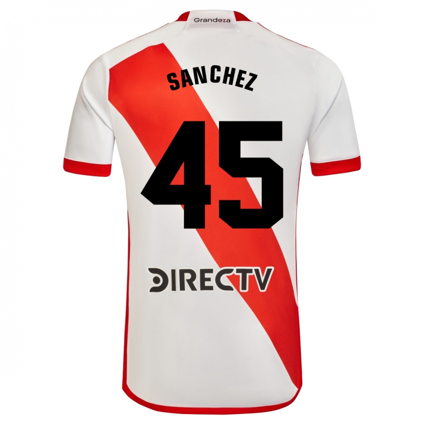 Niño Camiseta Sebastián Sánchez #45 Blanco Rojo 1ª Equipación 2024/25 La Camisa México