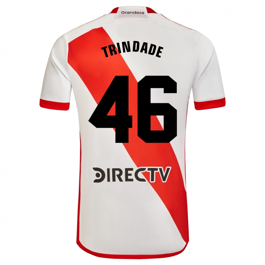 Niño Camiseta Gonzalo Trindade #46 Blanco Rojo 1ª Equipación 2024/25 La Camisa México