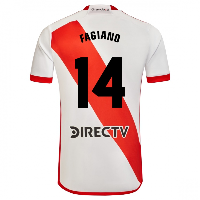 Niño Camiseta Paloma Fagiano #14 Blanco Rojo 1ª Equipación 2024/25 La Camisa México