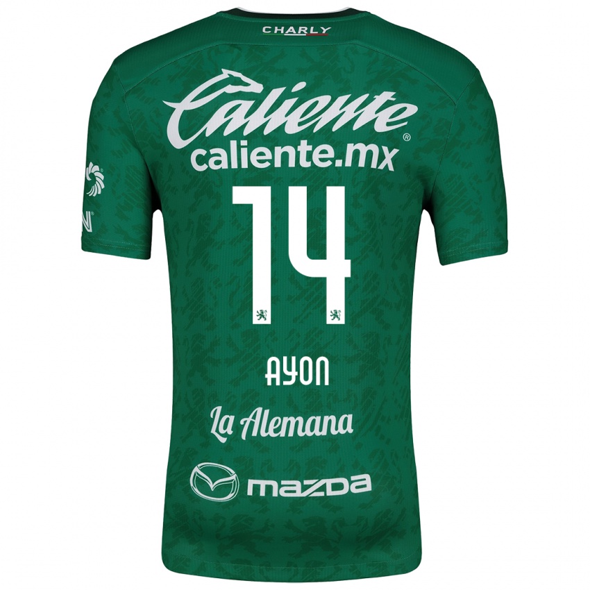 Niño Camiseta Ettson Ayón #14 Verde Blanco 1ª Equipación 2024/25 La Camisa México