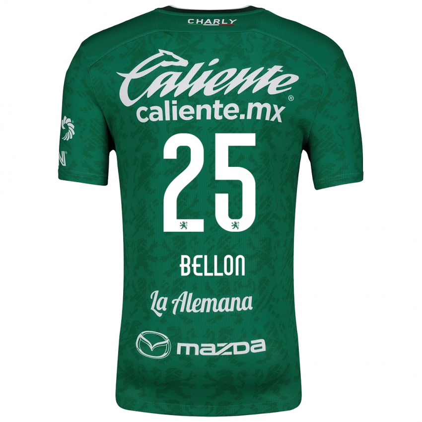 Niño Camiseta Paul Bellón #25 Verde Blanco 1ª Equipación 2024/25 La Camisa México