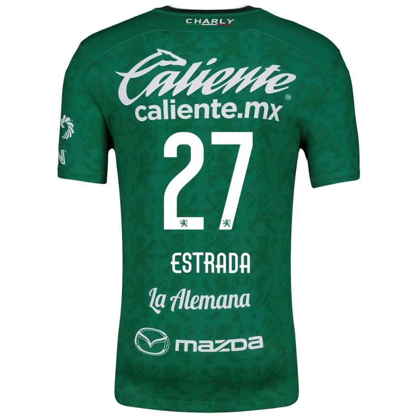 Niño Camiseta Ángel Estrada #27 Verde Blanco 1ª Equipación 2024/25 La Camisa México