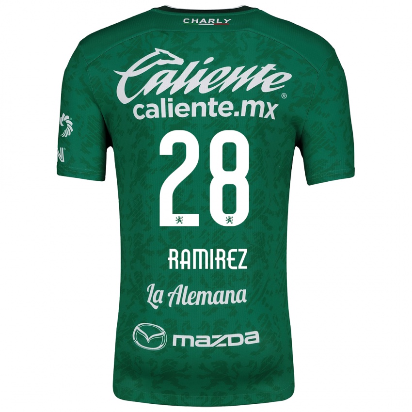 Niño Camiseta David Ramírez #28 Verde Blanco 1ª Equipación 2024/25 La Camisa México