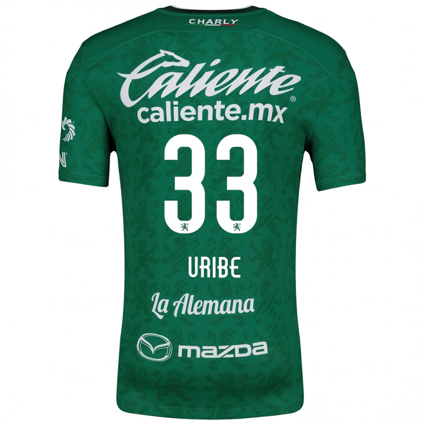 Niño Camiseta Héctor Uribe #33 Verde Blanco 1ª Equipación 2024/25 La Camisa México