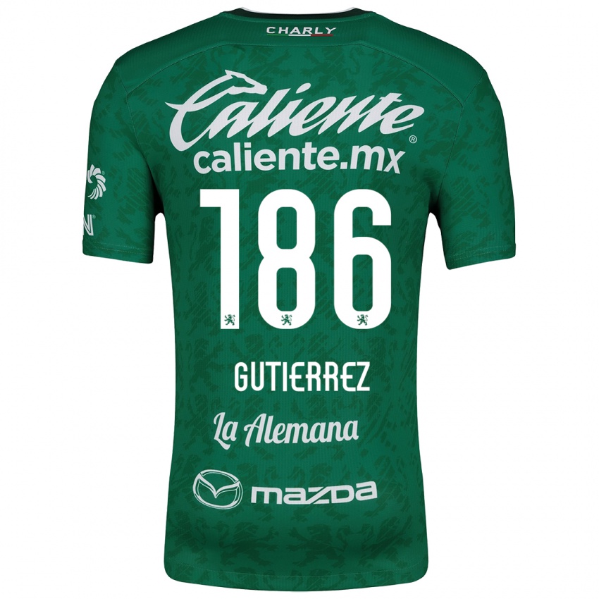 Niño Camiseta Alan Gutiérrez #186 Verde Blanco 1ª Equipación 2024/25 La Camisa México