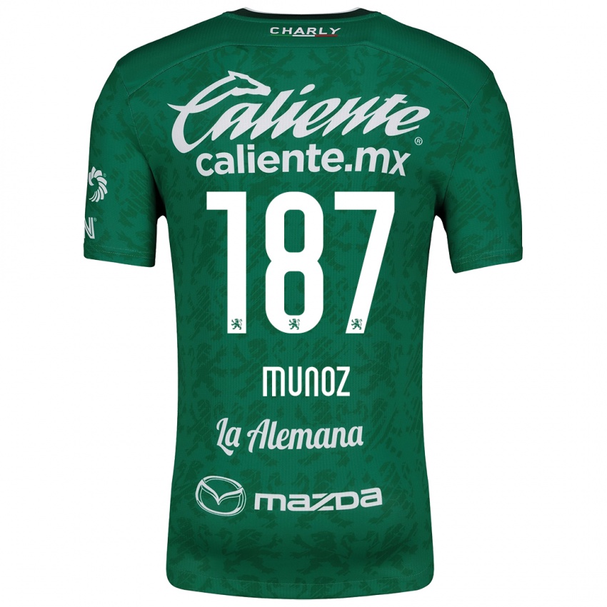 Niño Camiseta Diego Muñoz #187 Verde Blanco 1ª Equipación 2024/25 La Camisa México