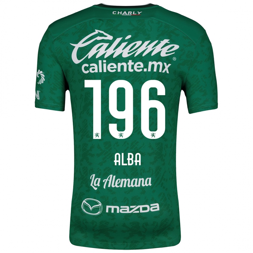 Niño Camiseta Óscar Alba #196 Verde Blanco 1ª Equipación 2024/25 La Camisa México