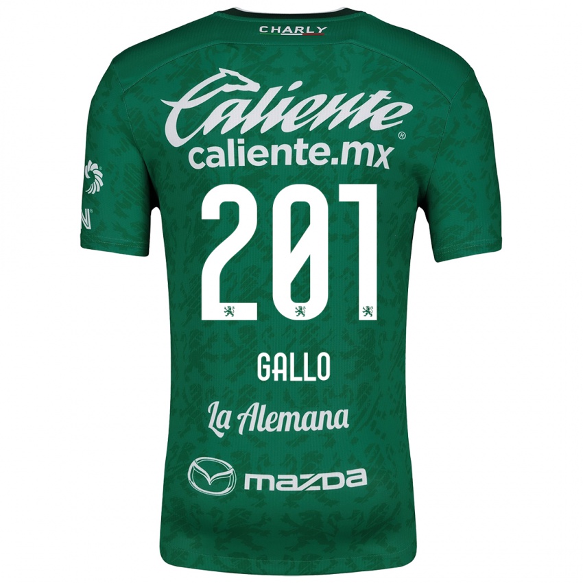 Niño Camiseta Andrés Gallo #201 Verde Blanco 1ª Equipación 2024/25 La Camisa México