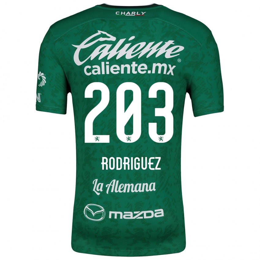 Niño Camiseta César Rodríguez #203 Verde Blanco 1ª Equipación 2024/25 La Camisa México