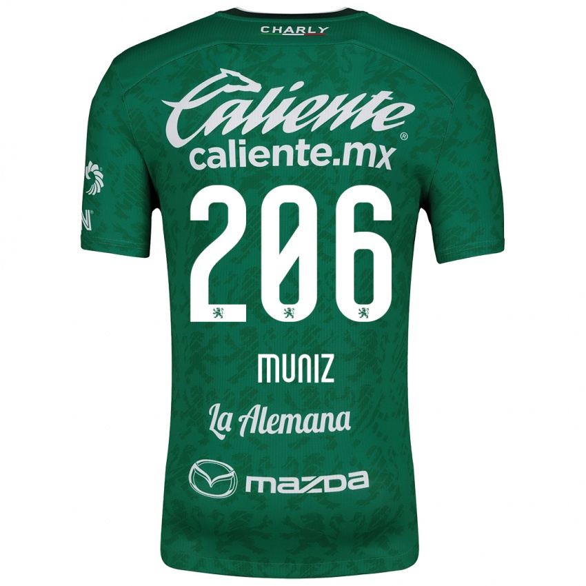 Niño Camiseta Isaác Muñíz #206 Verde Blanco 1ª Equipación 2024/25 La Camisa México