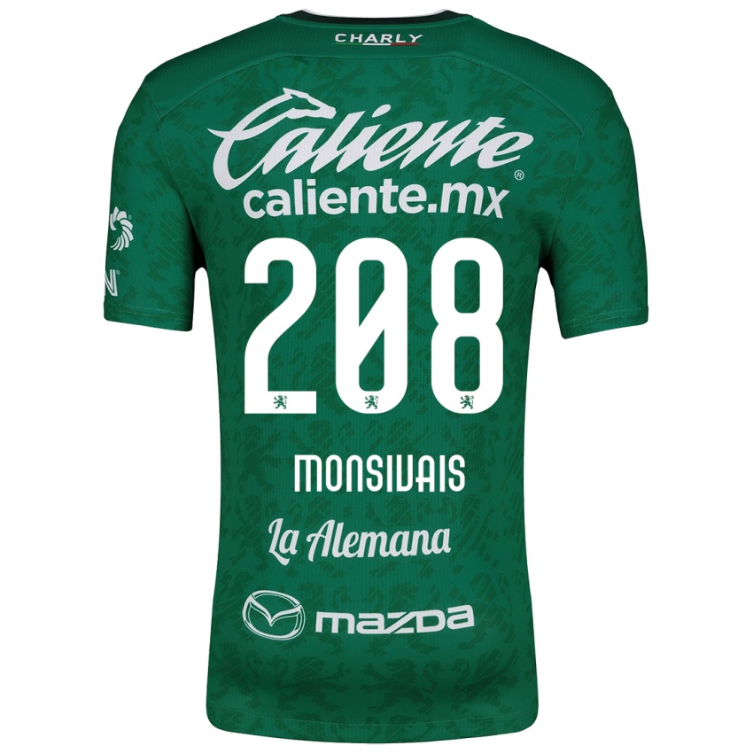 Niño Camiseta Daniel Monsivaís #208 Verde Blanco 1ª Equipación 2024/25 La Camisa México