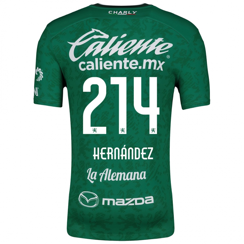 Niño Camiseta Iván Hernández #214 Verde Blanco 1ª Equipación 2024/25 La Camisa México