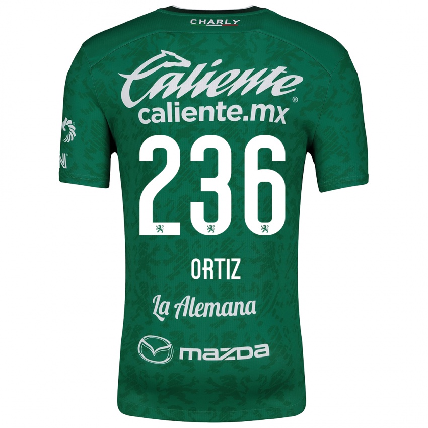 Niño Camiseta Youssef Ortiz #236 Verde Blanco 1ª Equipación 2024/25 La Camisa México