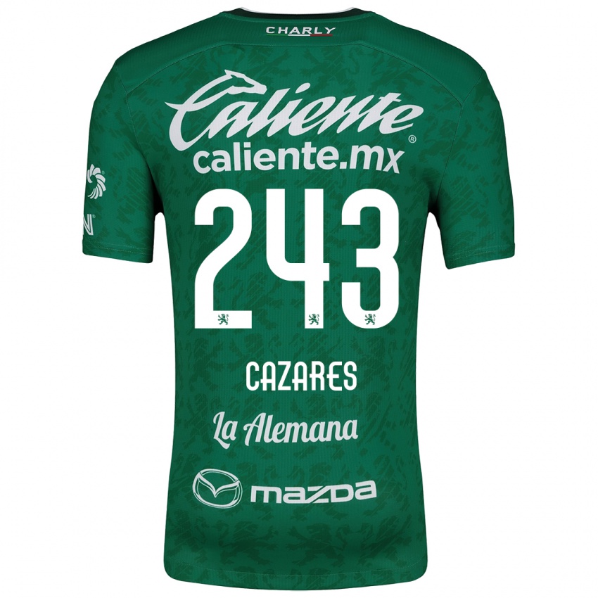 Niño Camiseta Juan Cázares #243 Verde Blanco 1ª Equipación 2024/25 La Camisa México