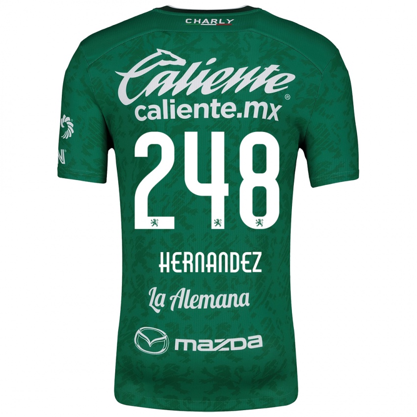 Niño Camiseta Fernando Hernández #248 Verde Blanco 1ª Equipación 2024/25 La Camisa México