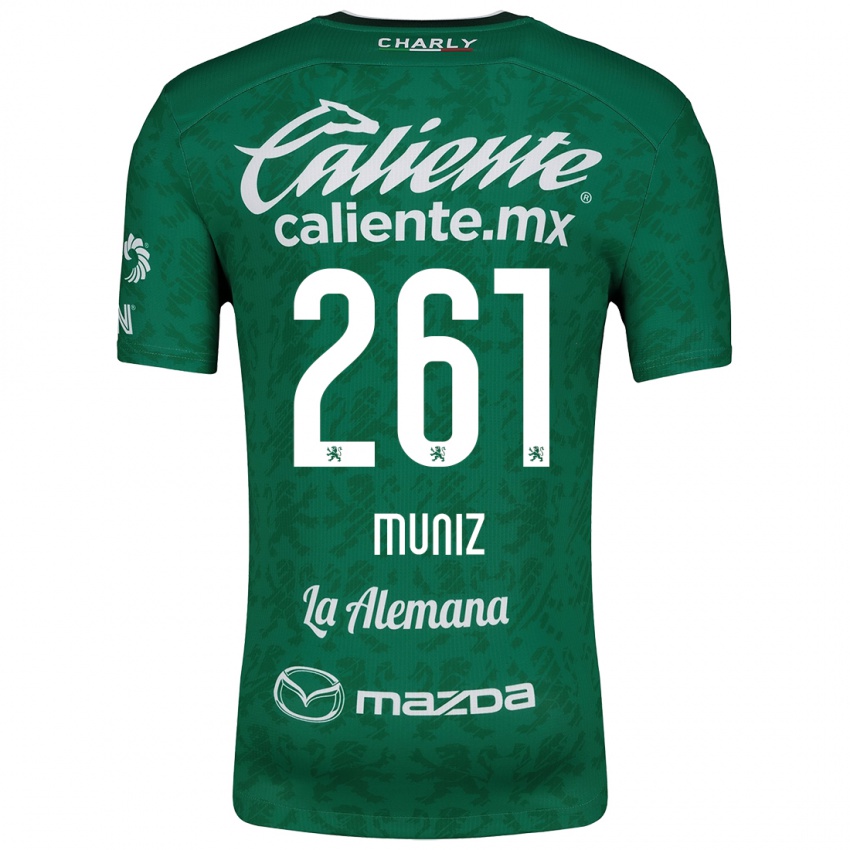 Niño Camiseta César Muñiz #261 Verde Blanco 1ª Equipación 2024/25 La Camisa México