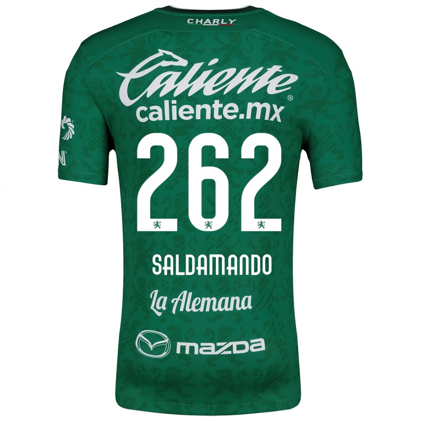 Niño Camiseta José Saldamando #262 Verde Blanco 1ª Equipación 2024/25 La Camisa México