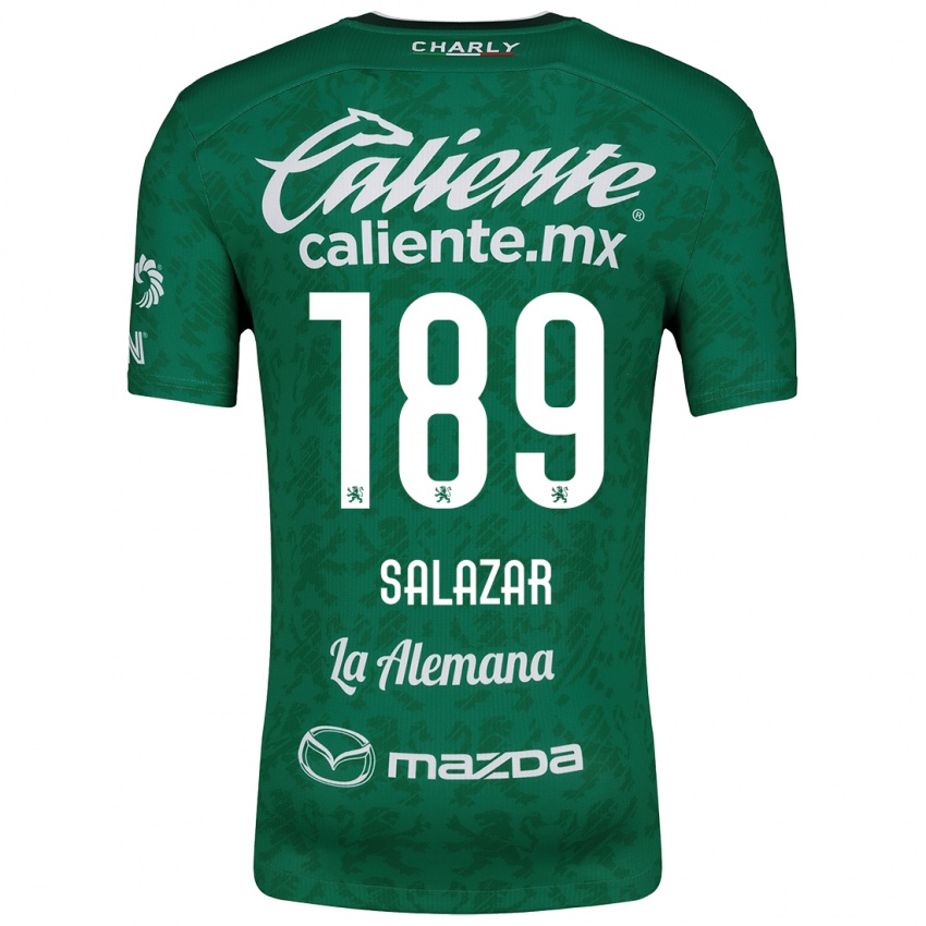 Niño Camiseta José Salazar #189 Verde Blanco 1ª Equipación 2024/25 La Camisa México