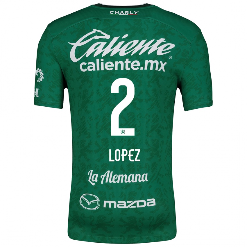 Niño Camiseta Vanessa López #2 Verde Blanco 1ª Equipación 2024/25 La Camisa México