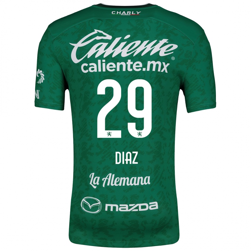 Niño Camiseta Kenia Díaz #29 Verde Blanco 1ª Equipación 2024/25 La Camisa México