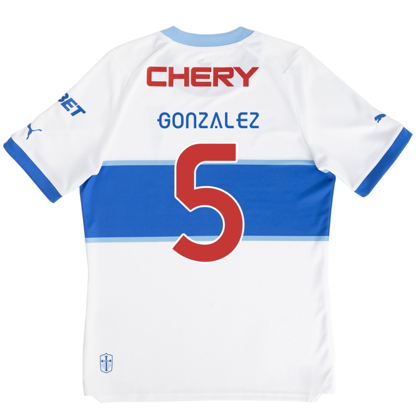 Niño Camiseta Daniel González #5 Blanco Azul 1ª Equipación 2024/25 La Camisa México