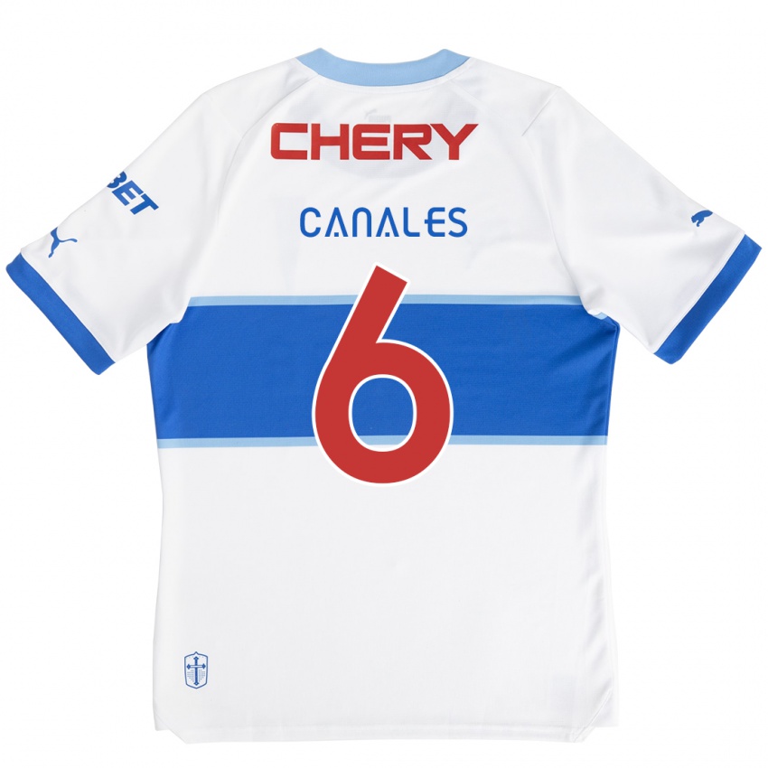 Niño Camiseta Alfred Canales #6 Blanco Azul 1ª Equipación 2024/25 La Camisa México