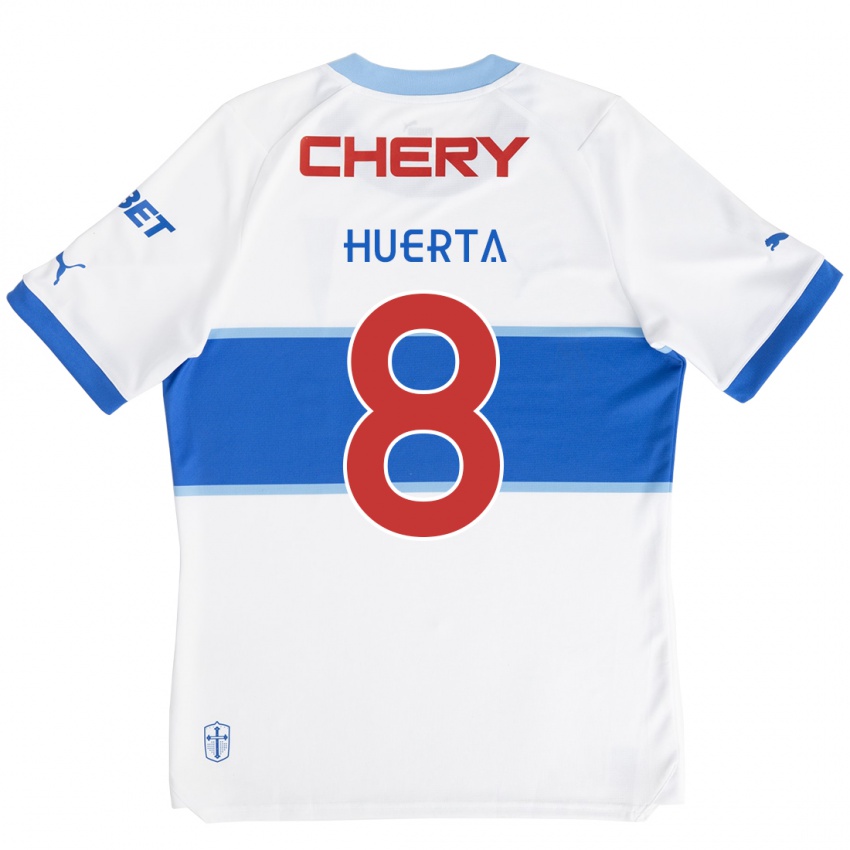 Niño Camiseta Valber Huerta #8 Blanco Azul 1ª Equipación 2024/25 La Camisa México