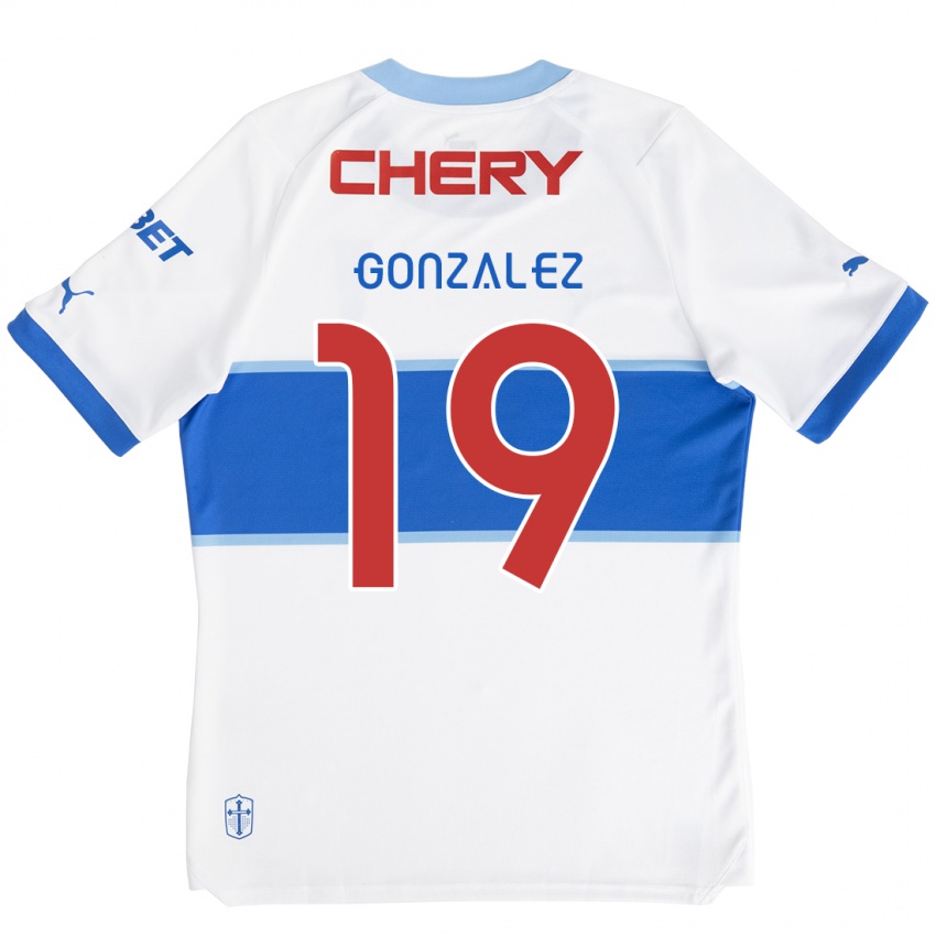 Niño Camiseta Bryan González #19 Blanco Azul 1ª Equipación 2024/25 La Camisa México