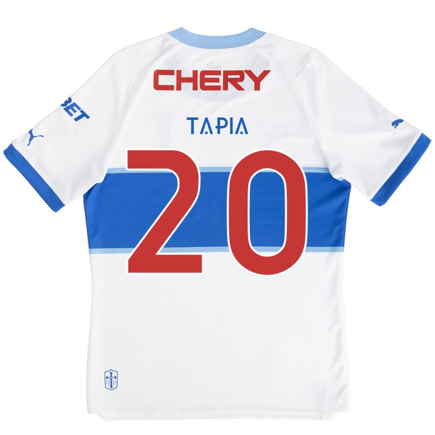 Niño Camiseta Gonzalo Tapia #20 Blanco Azul 1ª Equipación 2024/25 La Camisa México