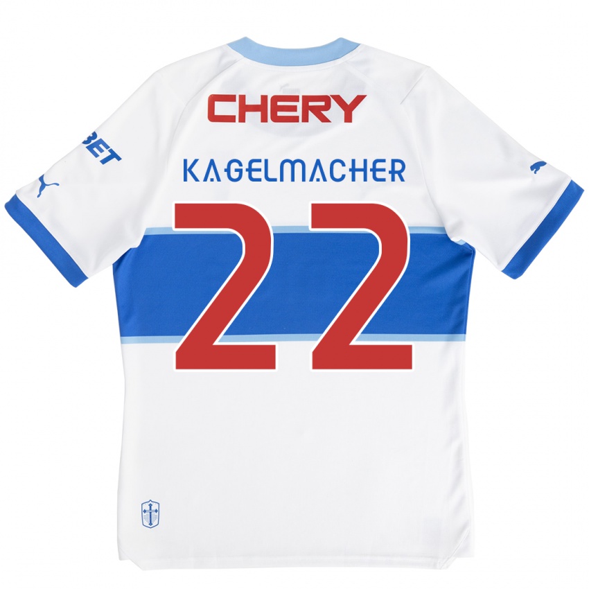 Niño Camiseta Gary Kagelmacher #22 Blanco Azul 1ª Equipación 2024/25 La Camisa México