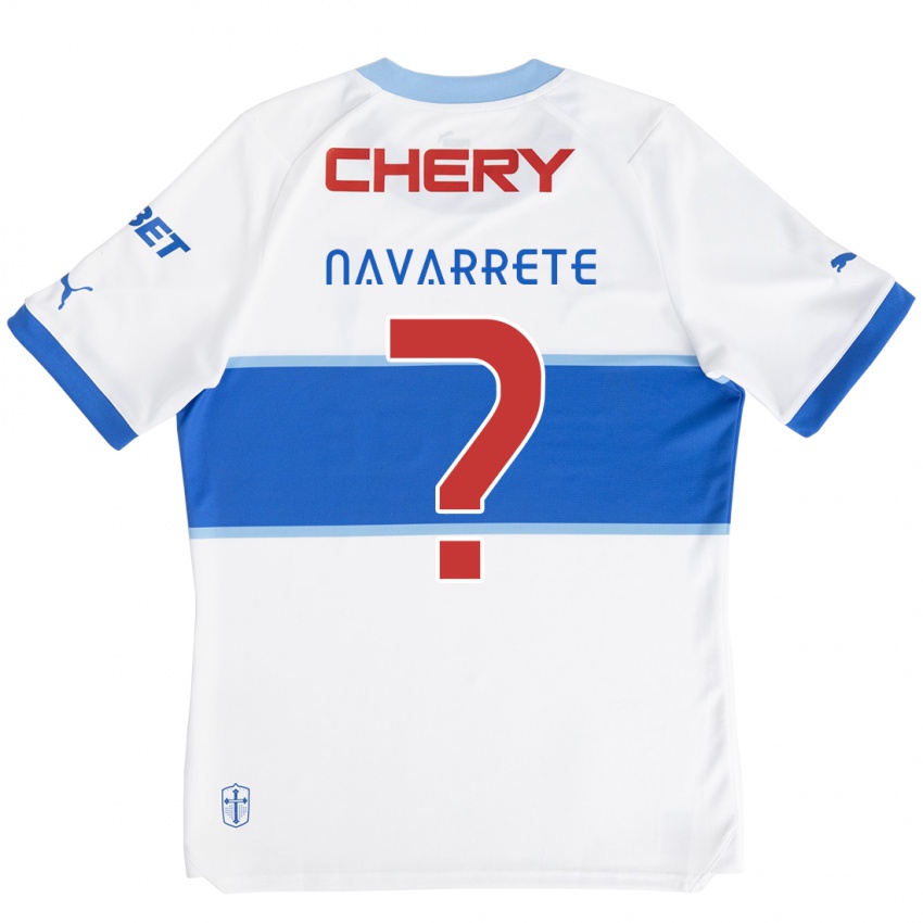 Niño Camiseta Carlos Navarrete #0 Blanco Azul 1ª Equipación 2024/25 La Camisa México