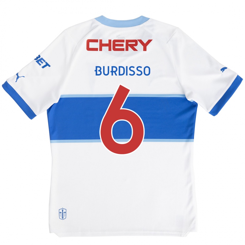 Niño Camiseta Guillermo Burdisso #6 Blanco Azul 1ª Equipación 2024/25 La Camisa México