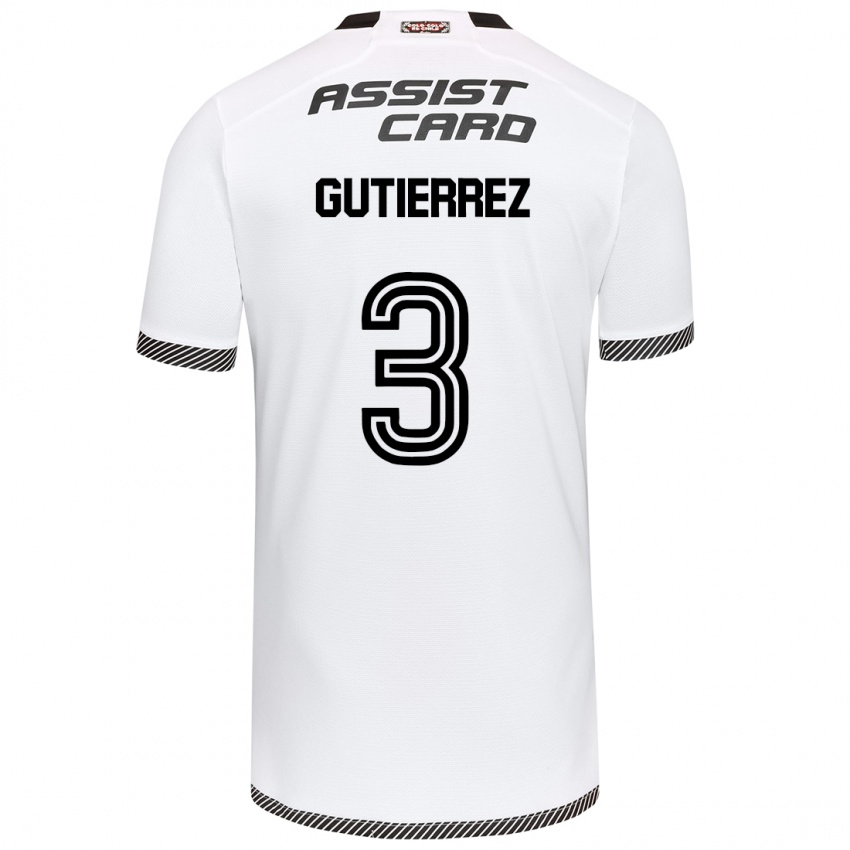 Niño Camiseta Daniel Gutiérrez #3 Blanco Negro 1ª Equipación 2024/25 La Camisa México