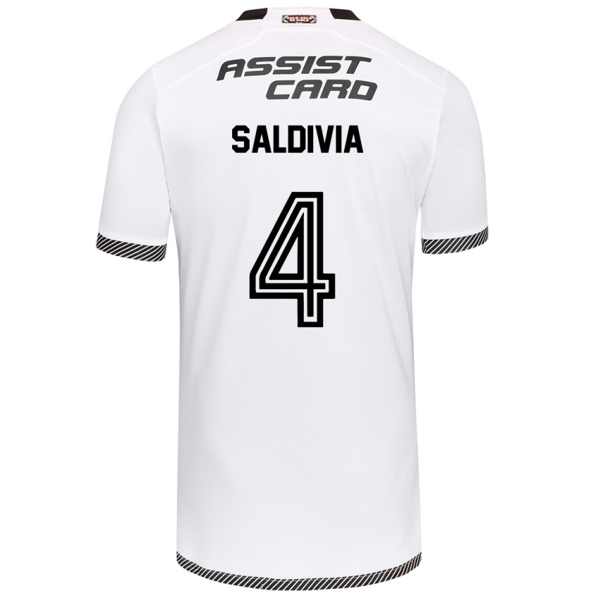 Niño Camiseta Alan Saldivia #4 Blanco Negro 1ª Equipación 2024/25 La Camisa México