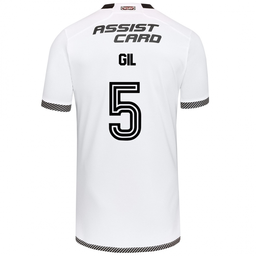 Niño Camiseta Leonardo Gil #5 Blanco Negro 1ª Equipación 2024/25 La Camisa México