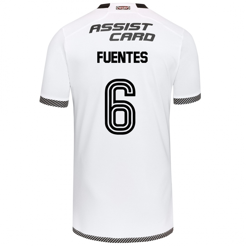 Niño Camiseta César Fuentes #6 Blanco Negro 1ª Equipación 2024/25 La Camisa México