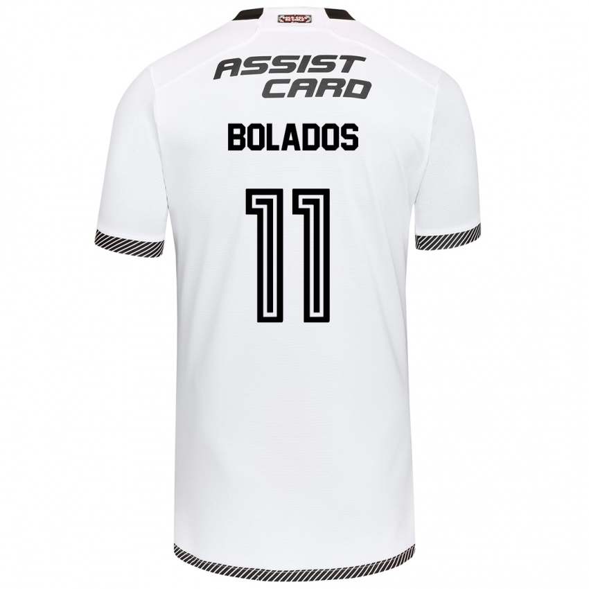 Niño Camiseta Marcos Bolados #11 Blanco Negro 1ª Equipación 2024/25 La Camisa México