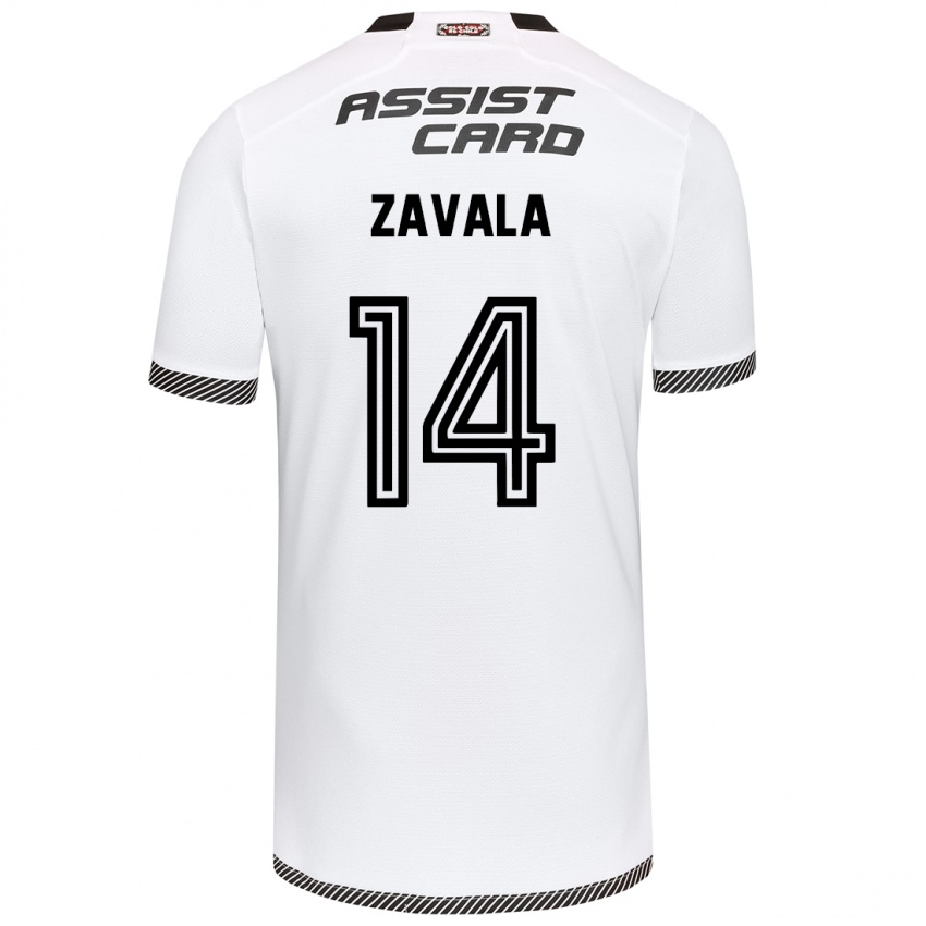 Niño Camiseta Cristián Zavala #14 Blanco Negro 1ª Equipación 2024/25 La Camisa México