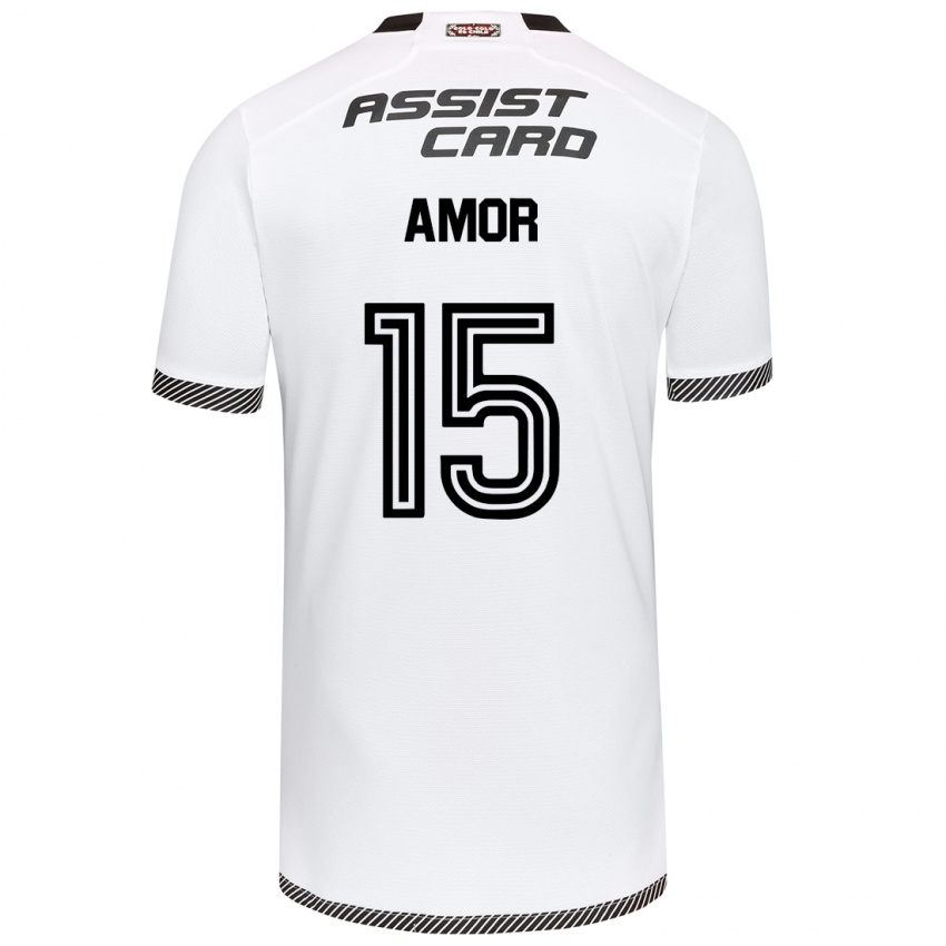 Niño Camiseta Emiliano Amor #15 Blanco Negro 1ª Equipación 2024/25 La Camisa México