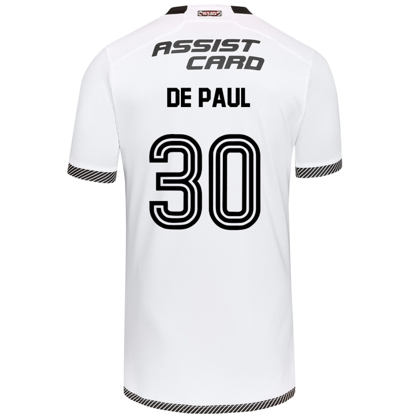 Niño Camiseta Fernando De Paul #30 Blanco Negro 1ª Equipación 2024/25 La Camisa México