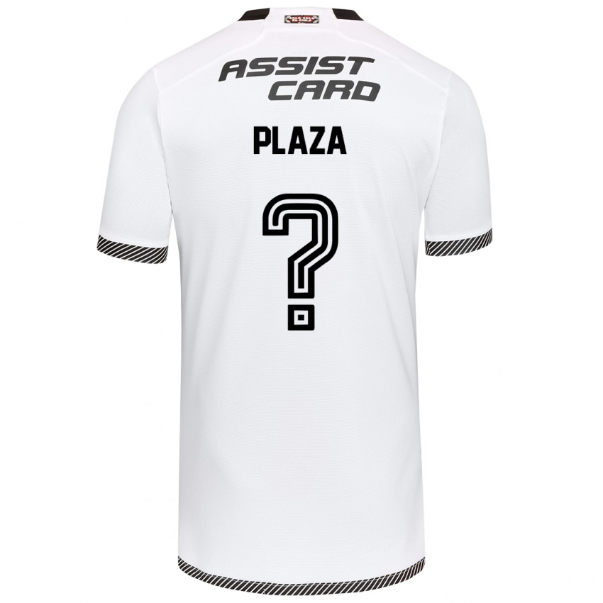 Niño Camiseta Diego Plaza #0 Blanco Negro 1ª Equipación 2024/25 La Camisa México