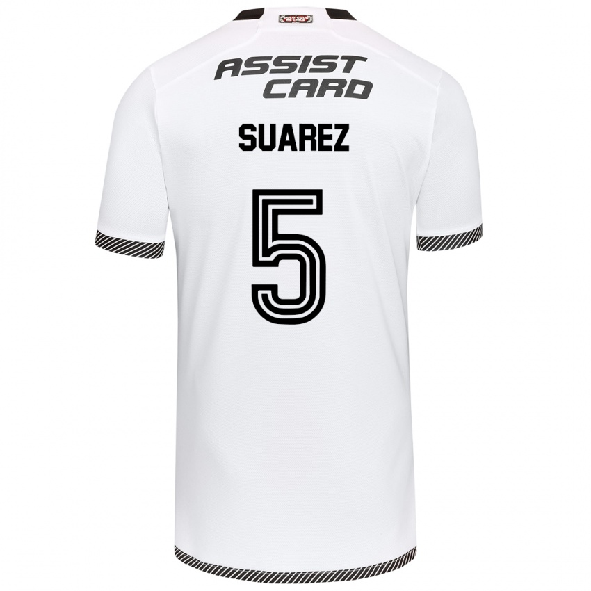 Niño Camiseta Nicolás Suarez #5 Blanco Negro 1ª Equipación 2024/25 La Camisa México