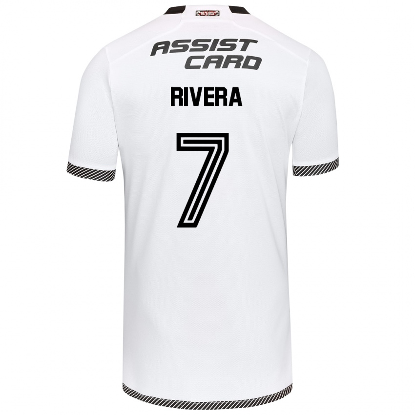 Niño Camiseta Francisco Rivera #7 Blanco Negro 1ª Equipación 2024/25 La Camisa México