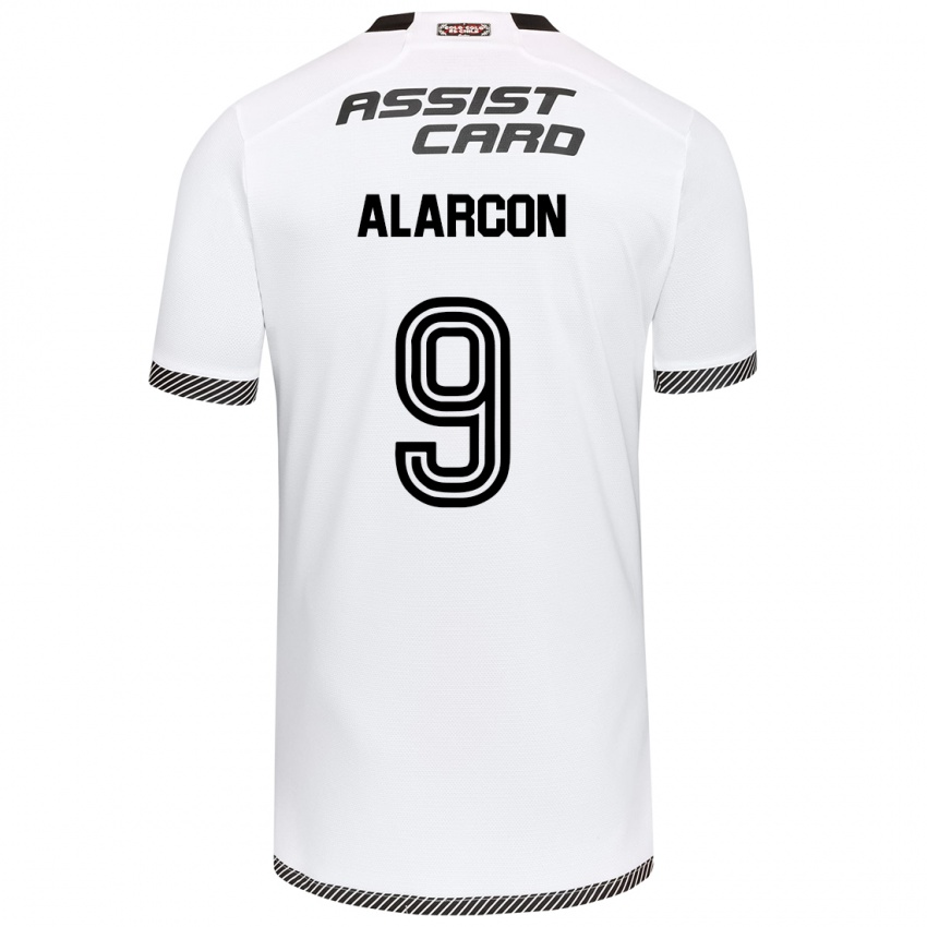 Niño Camiseta Cristian Alarcón #9 Blanco Negro 1ª Equipación 2024/25 La Camisa México