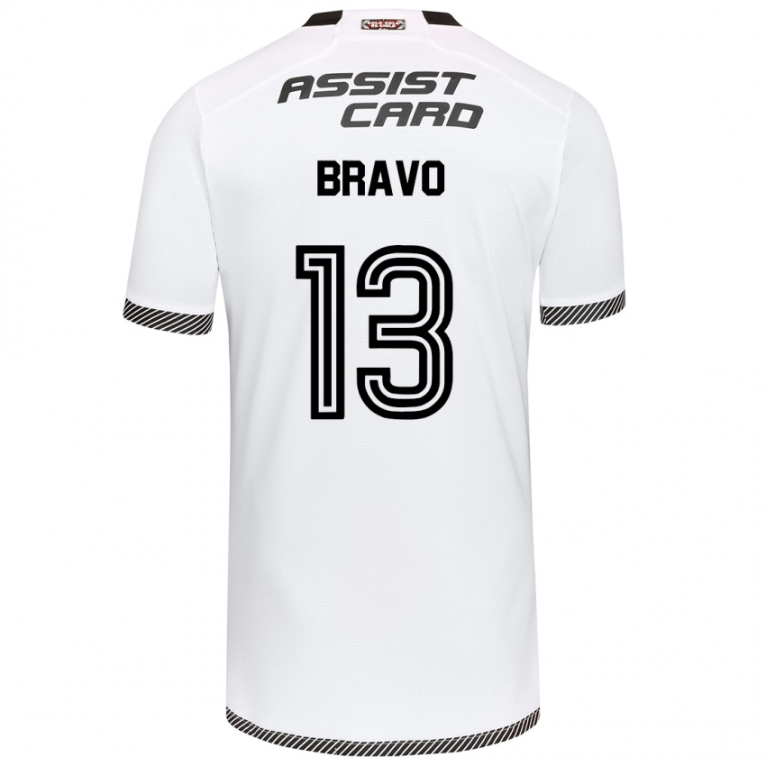 Niño Camiseta Santiago Bravo #13 Blanco Negro 1ª Equipación 2024/25 La Camisa México